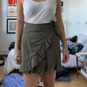 Club Monaco wrap mini with ruffle